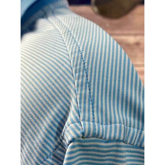 Peter Millar Polo Shirt Men's Large Blue Summer Comfort Golf Windsor Stretch - Picture 9 of 9